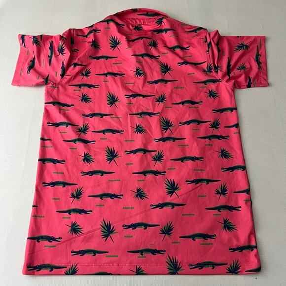 Waggle Alligator Palm Polo Shirt  Pink Boys Size XL - Picture 2 of 6